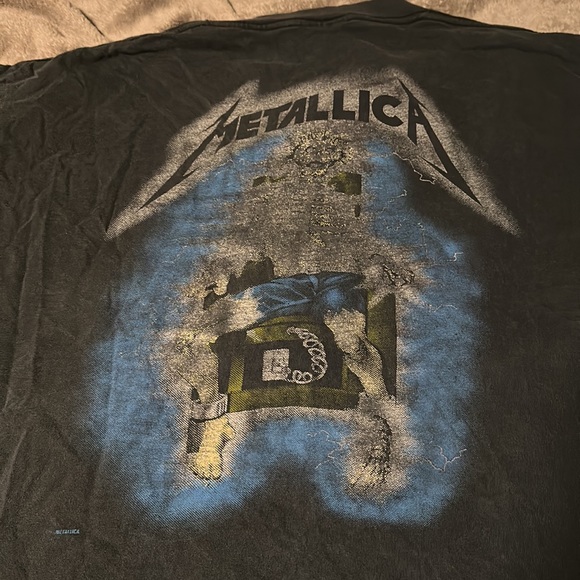 Vintage 1991 Faded Metallica “Ride the Lightning” Band Graphic Tee Men’s XL - Picture 6 of 11